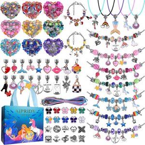 150 Pieces Charm Bracelet Making Kit,Unicorn Mermaid Crafts Gifts Set Can Inspir